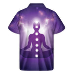 Power Of Seven Chakras Print Men's Short Sleeve Shirt