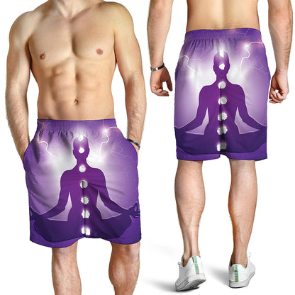 Power Of Seven Chakras Print Men's Shorts