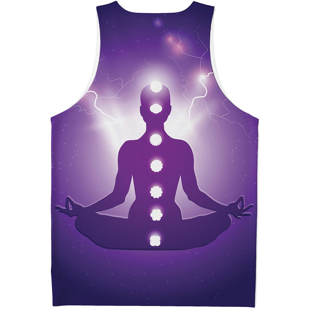 Power Of Seven Chakras Print Men's Tank Top