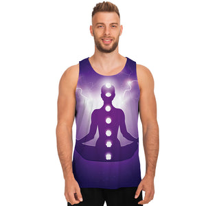 Power Of Seven Chakras Print Men's Tank Top