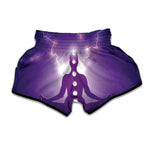 Power Of Seven Chakras Print Muay Thai Boxing Shorts