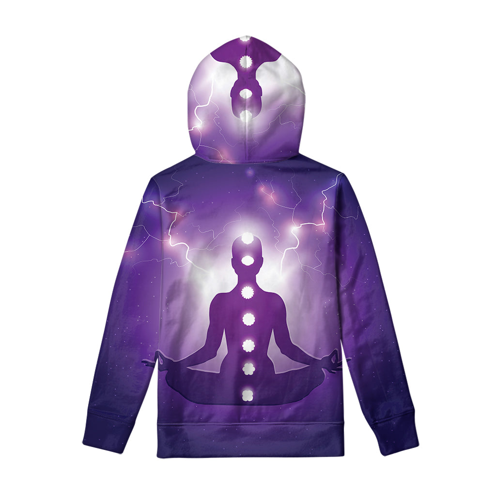 Power Of Seven Chakras Print Pullover Hoodie