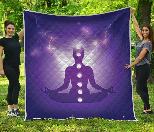 Power Of Seven Chakras Print Quilt