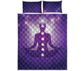 Power Of Seven Chakras Print Quilt Bed Set