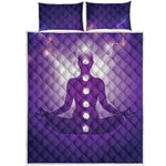 Power Of Seven Chakras Print Quilt Bed Set