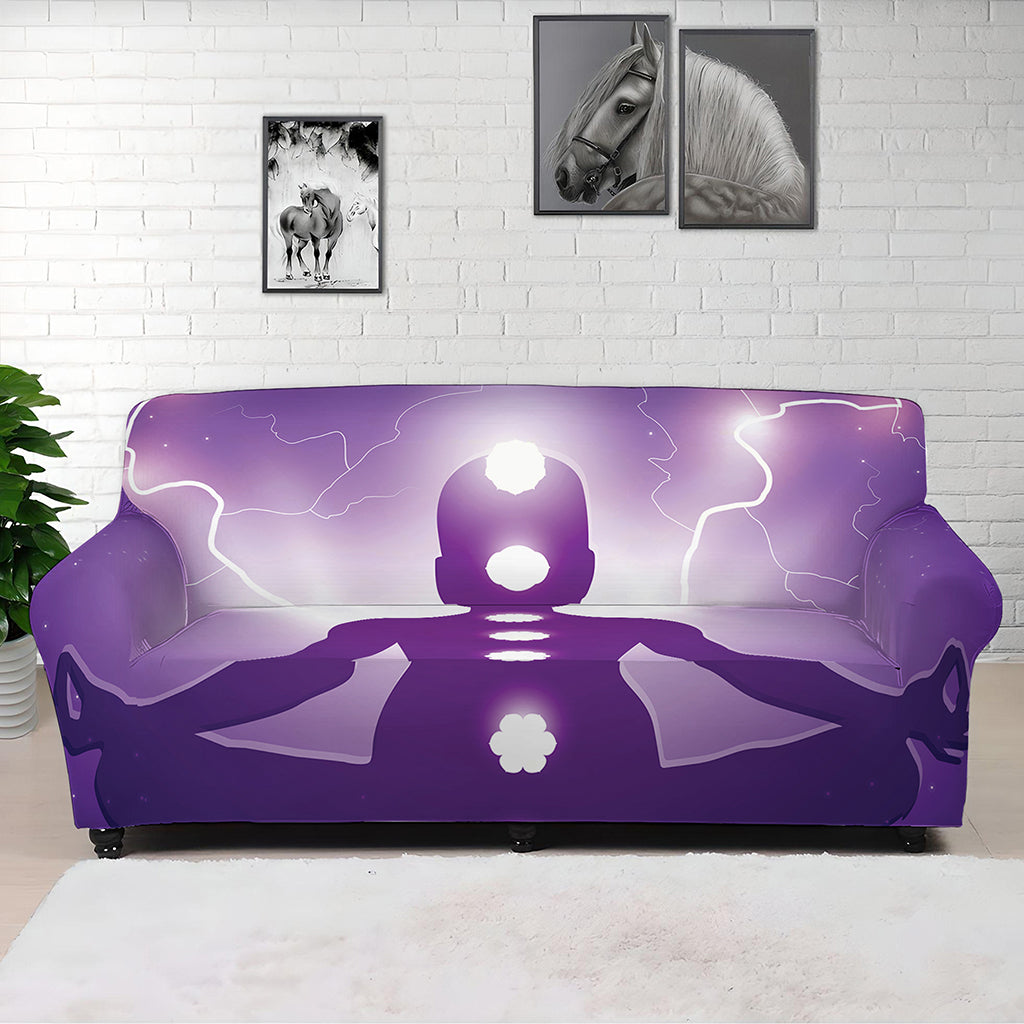 Power Of Seven Chakras Print Sofa Cover