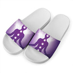 Power Of Seven Chakras Print White Slide Sandals