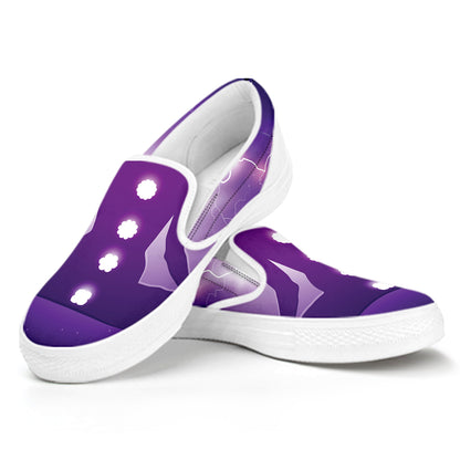 Power Of Seven Chakras Print White Slip On Shoes