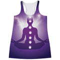 Power Of Seven Chakras Print Women's Racerback Tank Top
