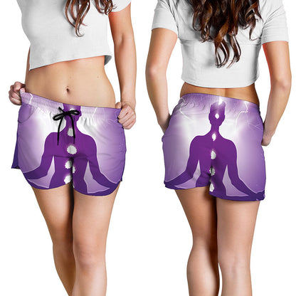 Power Of Seven Chakras Print Women's Shorts