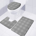 Prince of Wales Check Pattern Print 3 Piece Bath Mat Set