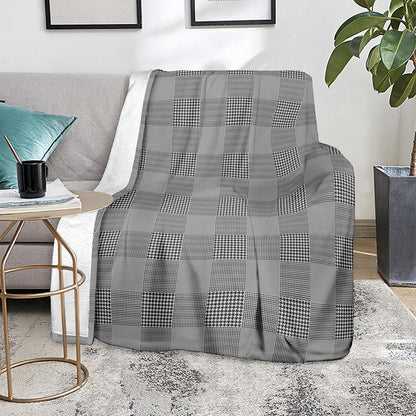 Prince of Wales Check Pattern Print Blanket