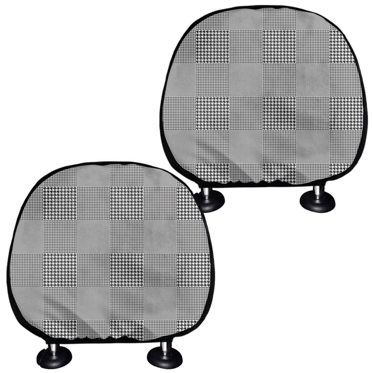 Prince of Wales Check Pattern Print Car Headrest Covers