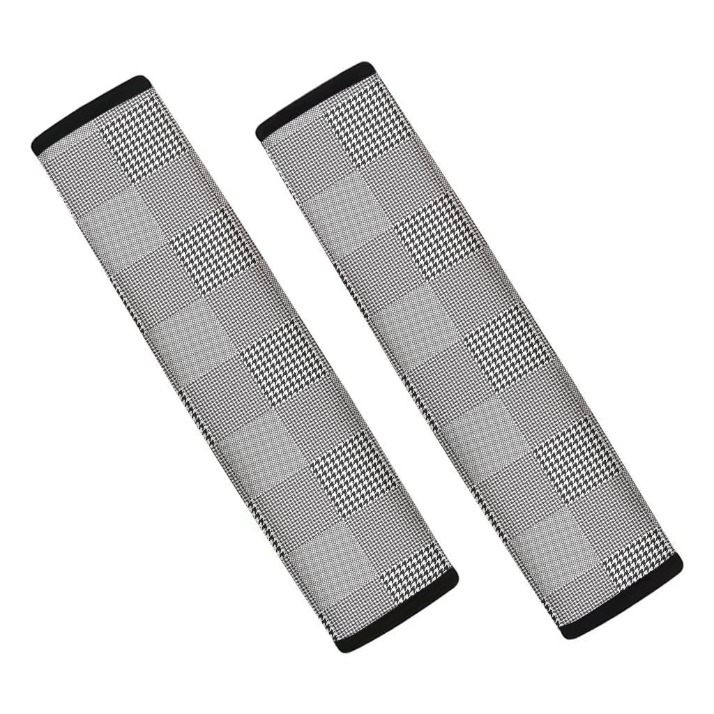 Prince of Wales Check Pattern Print Car Seat Belt Covers