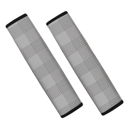 Prince of Wales Check Pattern Print Car Seat Belt Covers