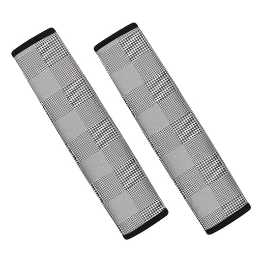 Prince of Wales Check Pattern Print Car Seat Belt Covers