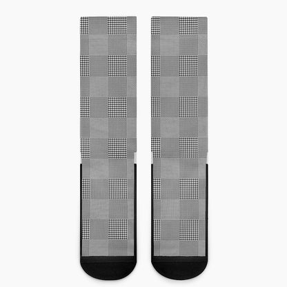Prince of Wales Check Pattern Print Crew Socks