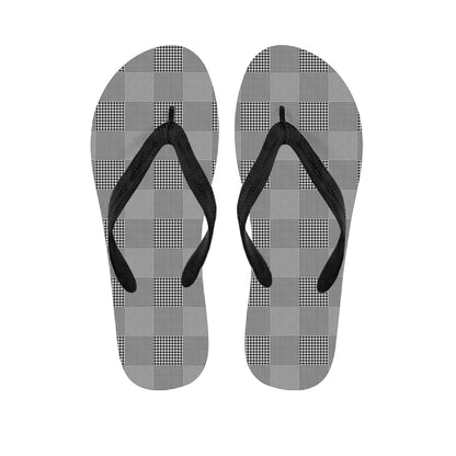 Prince of Wales Check Pattern Print Flip Flops