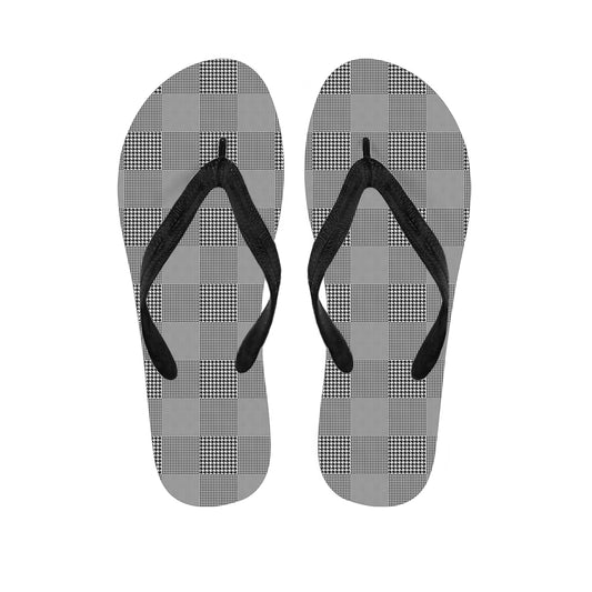 Prince of Wales Check Pattern Print Flip Flops