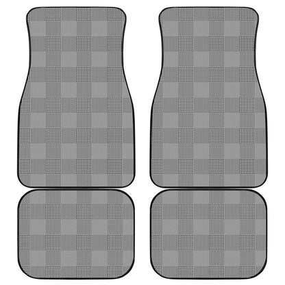 Prince of Wales Check Pattern Print Front and Back Car Floor Mats