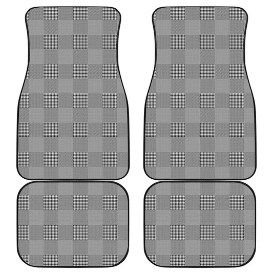 Prince of Wales Check Pattern Print Front and Back Car Floor Mats
