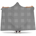 Prince of Wales Check Pattern Print Hooded Blanket