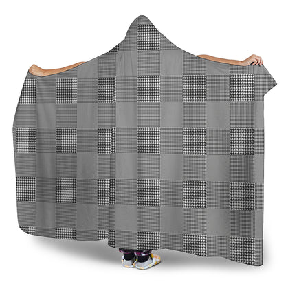 Prince of Wales Check Pattern Print Hooded Blanket