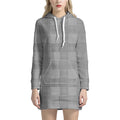 Prince of Wales Check Pattern Print Pullover Hoodie Dress