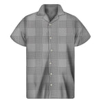 Prince of Wales Check Pattern Print Men's Short Sleeve Shirt
