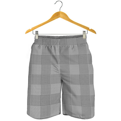 Prince of Wales Check Pattern Print Men's Shorts