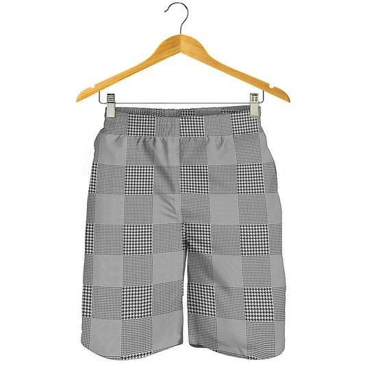 Prince of Wales Check Pattern Print Men's Shorts