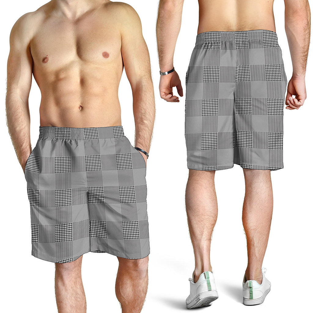 Prince of Wales Check Pattern Print Men's Shorts