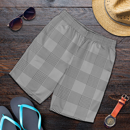 Prince of Wales Check Pattern Print Men's Shorts