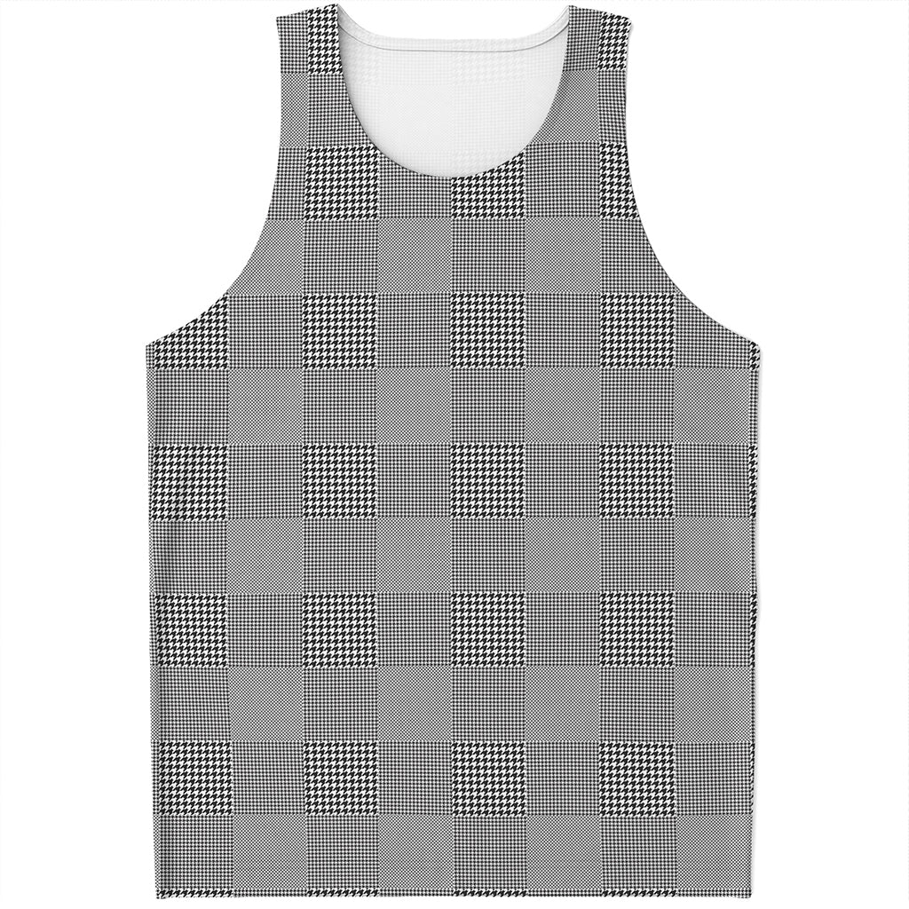 Prince of Wales Check Pattern Print Men's Tank Top