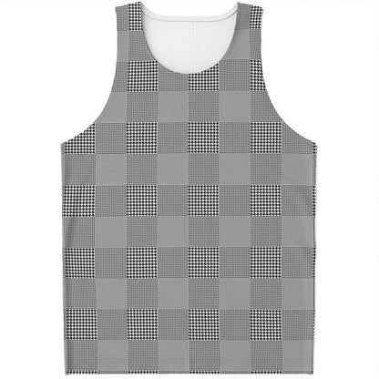 Prince of Wales Check Pattern Print Men's Tank Top