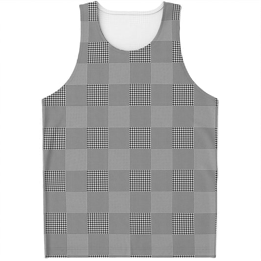 Prince of Wales Check Pattern Print Men's Tank Top