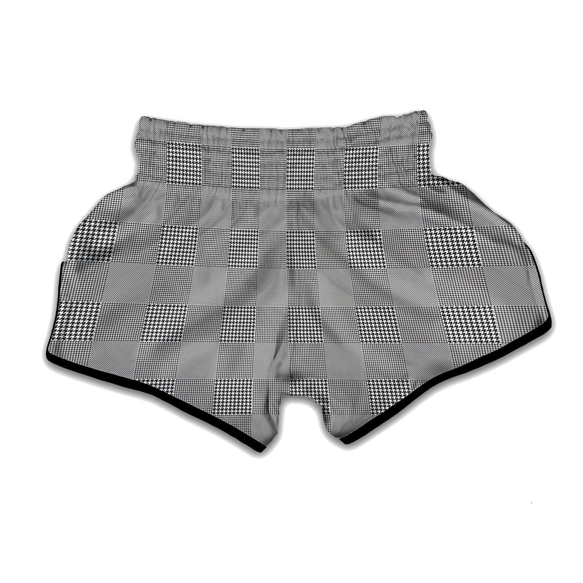 Prince of Wales Check Pattern Print Muay Thai Boxing Shorts