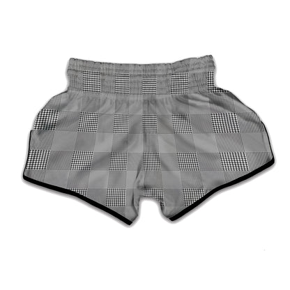 Prince of Wales Check Pattern Print Muay Thai Boxing Shorts