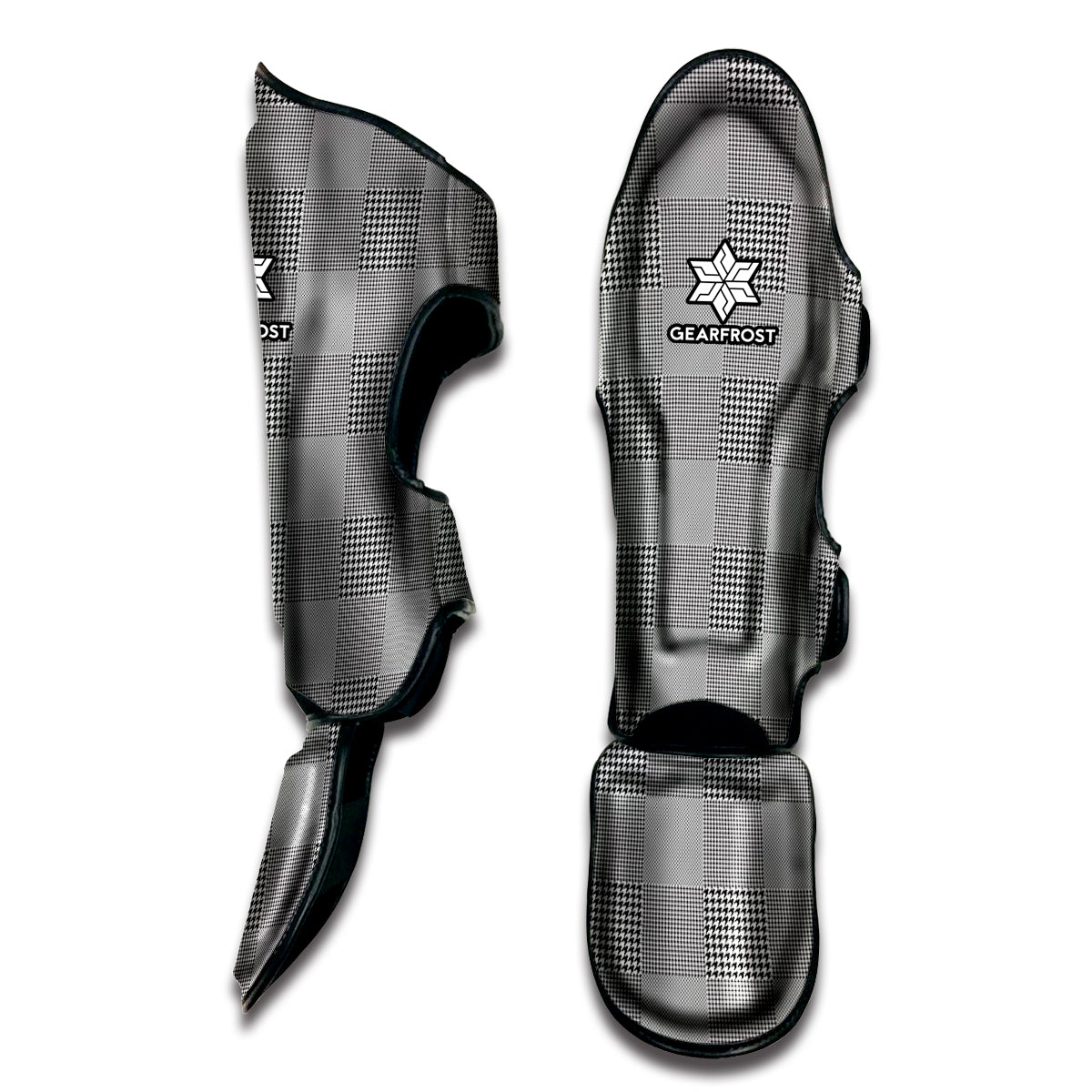 Prince of Wales Check Pattern Print Muay Thai Shin Guard