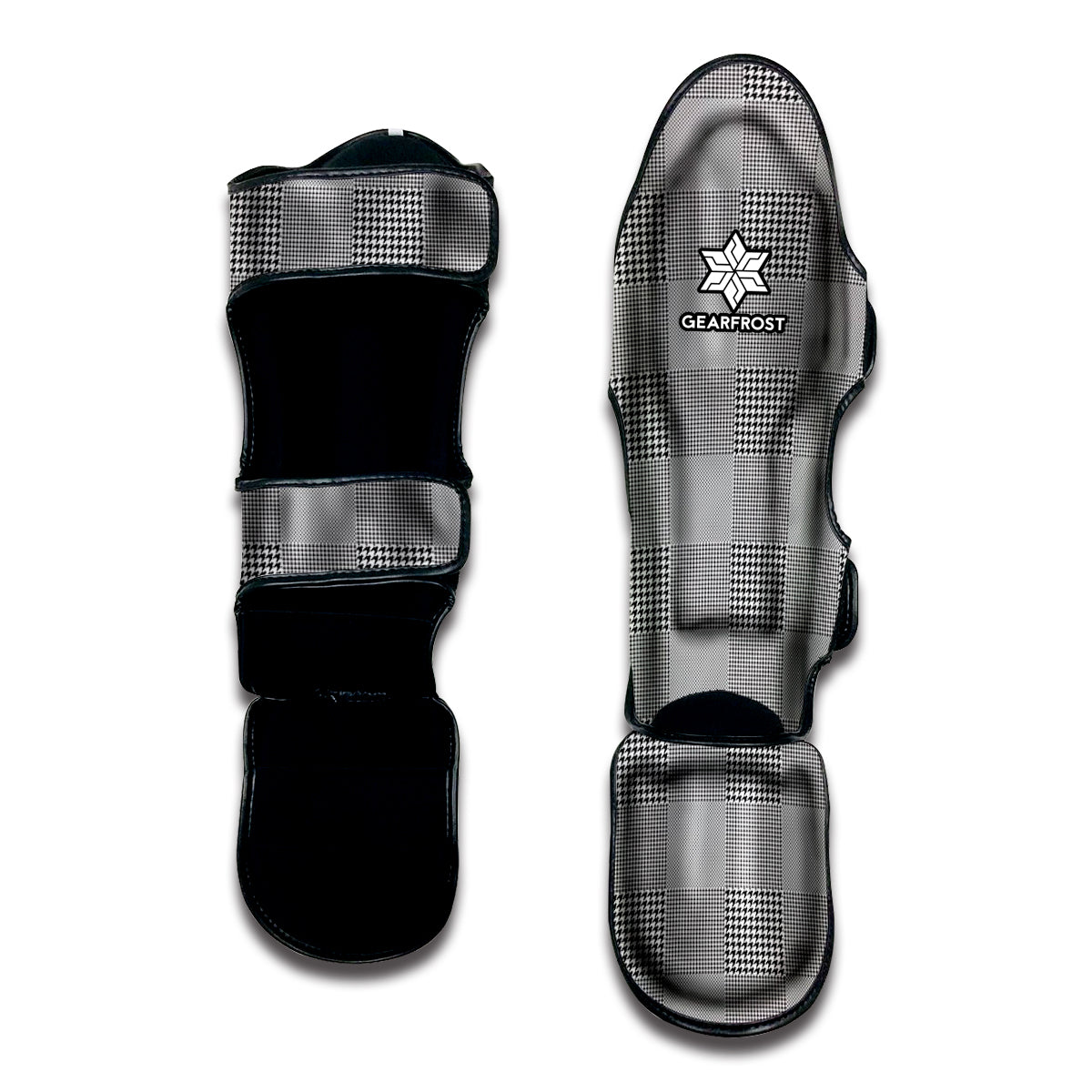 Prince of Wales Check Pattern Print Muay Thai Shin Guard
