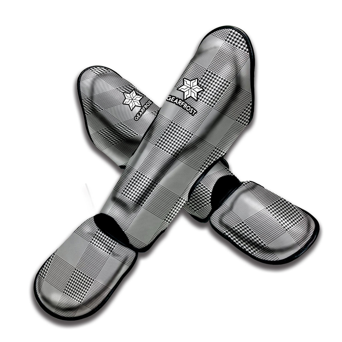 Prince of Wales Check Pattern Print Muay Thai Shin Guard