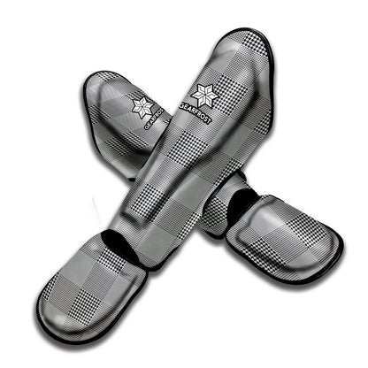 Prince of Wales Check Pattern Print Muay Thai Shin Guard
