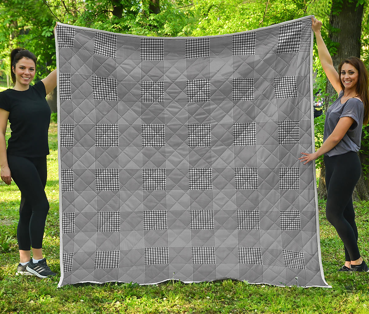 Prince of Wales Check Pattern Print Quilt