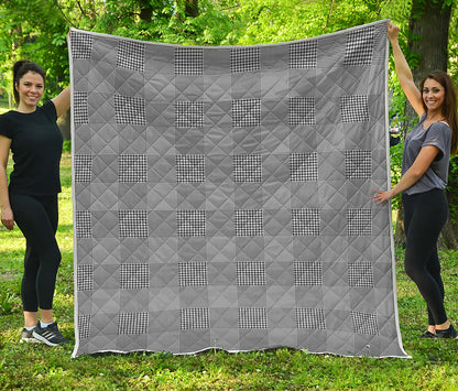 Prince of Wales Check Pattern Print Quilt