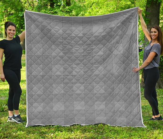 Prince of Wales Check Pattern Print Quilt