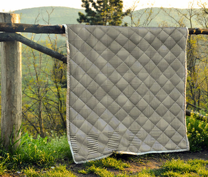 Prince of Wales Check Pattern Print Quilt