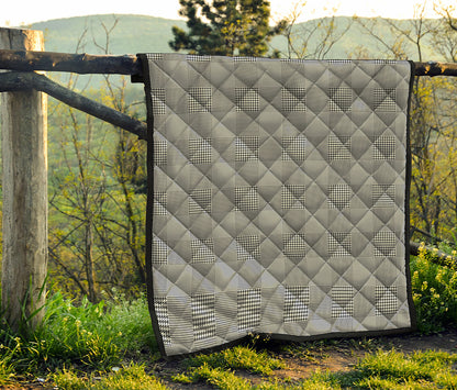 Prince of Wales Check Pattern Print Quilt