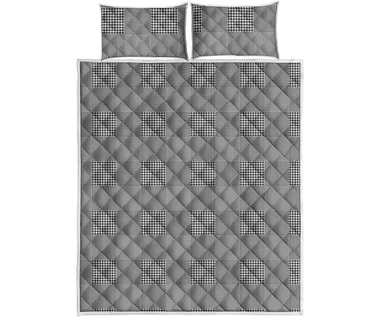 Prince of Wales Check Pattern Print Quilt Bed Set