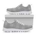 Prince of Wales Check Pattern Print White Running Shoes