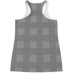 Prince of Wales Check Pattern Print Women's Racerback Tank Top